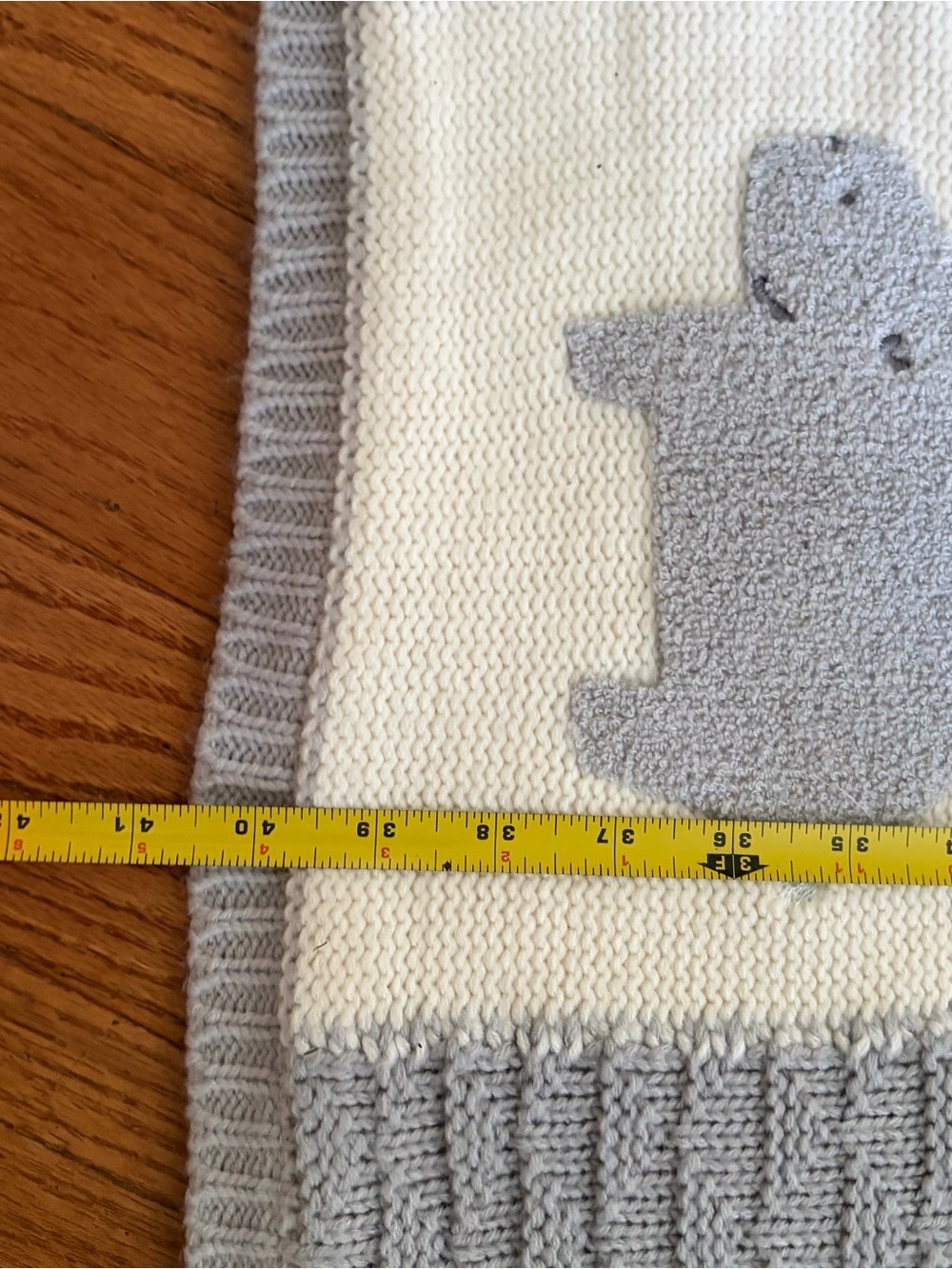 Pottery Barn Kids Hippo Heirloom Sherpa-Backed Patchwork Knit Baby Blanket 30x40 - Picture 6 of 9